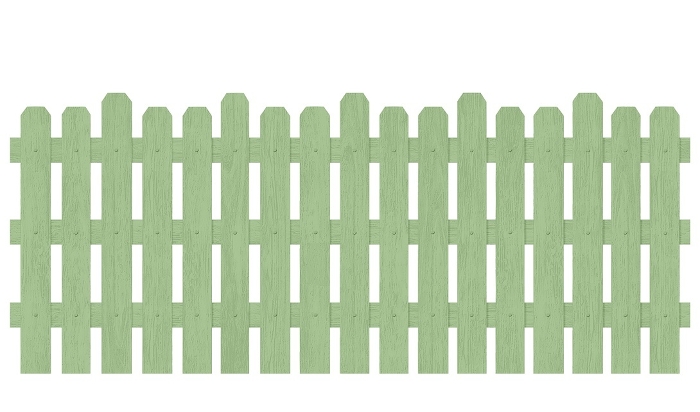 Green wooden fence D