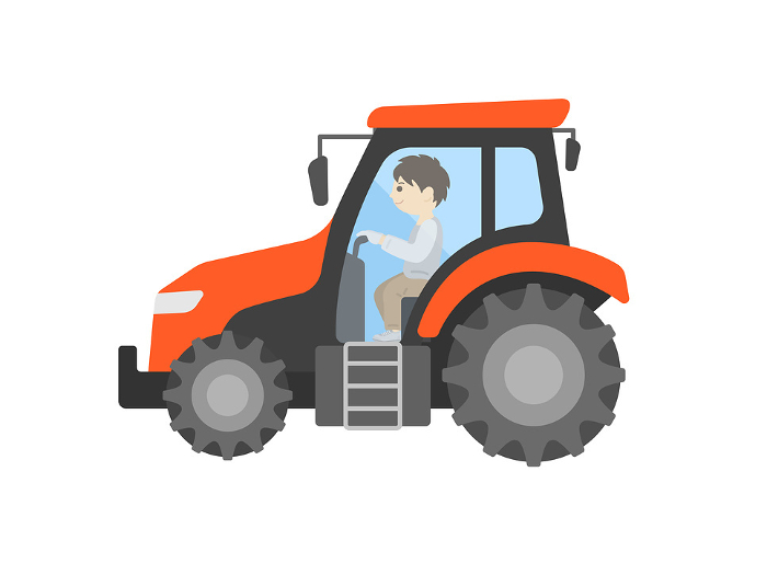 Clip art of man operating a tractor