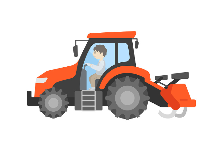 Clip art of man operating a tractor.
