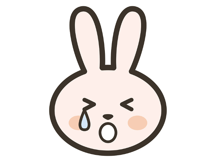 Clip art of rabbit crying face