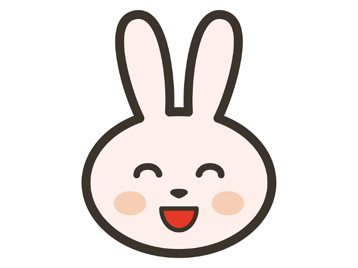 Clip art of rabbit's face with a big smile