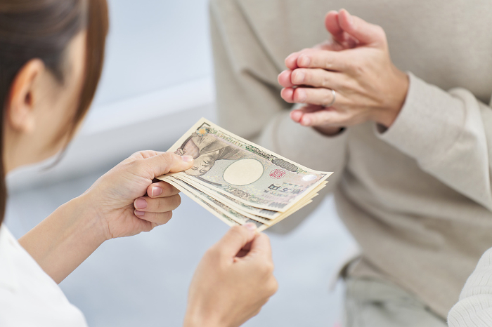 Husband receiving allowance from wife