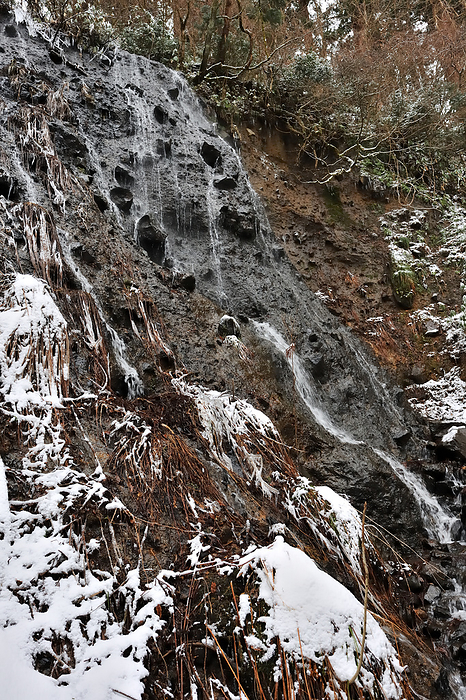 Hagurosan Suga Falls in winter Tsuruoka City, Yamagata Prefecture