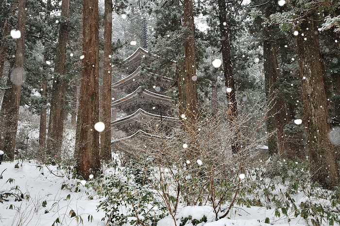 Hagurosan Five-Story Pagoda, Tsuruoka City, Yamagata Prefecture