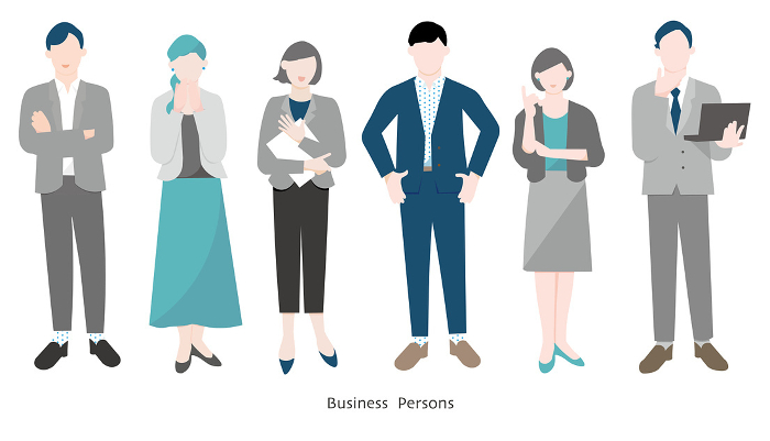 Clip art of man and woman business person business team
