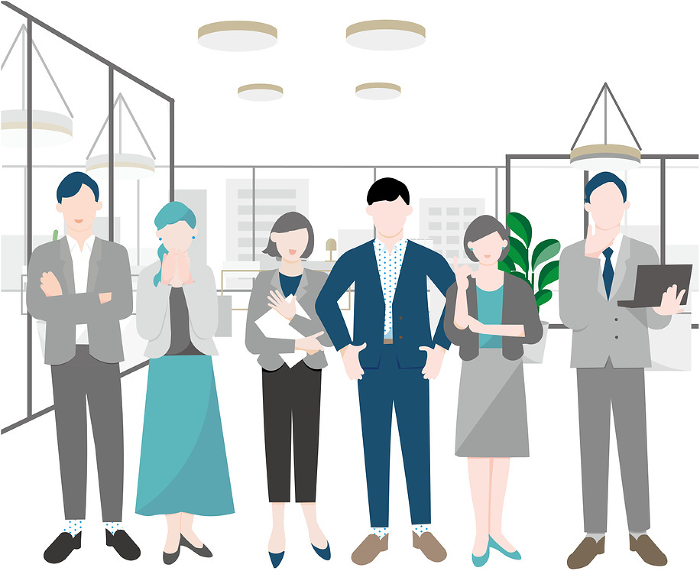 man and woman - business person in stylish office Clip art of business team