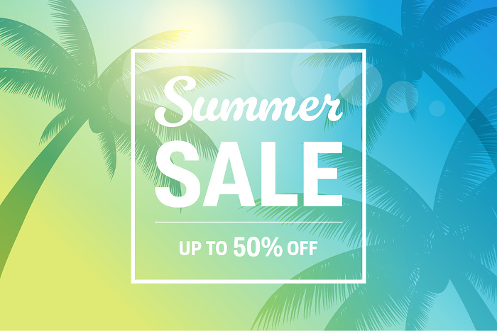 Tropical summer sale banner_vector illustration
