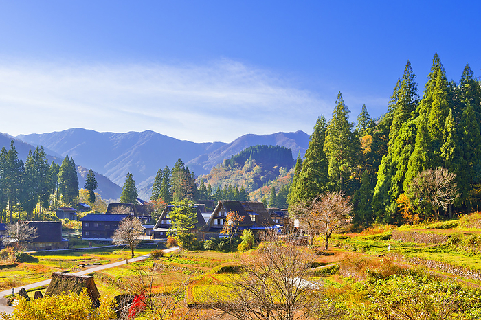 Aikura Gassho-Zukuri Village in Autumn, Toyama Prefecture