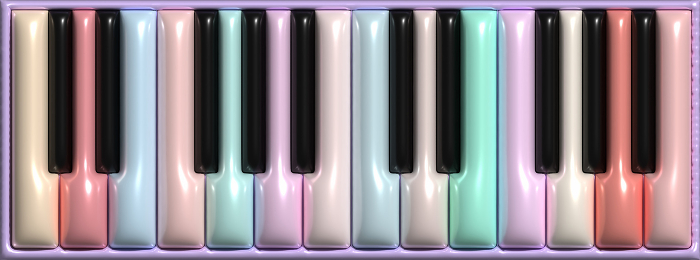 Multicolored piano keys, 3D rendering illustration Multicolored piano keys, 3D rendering illustration