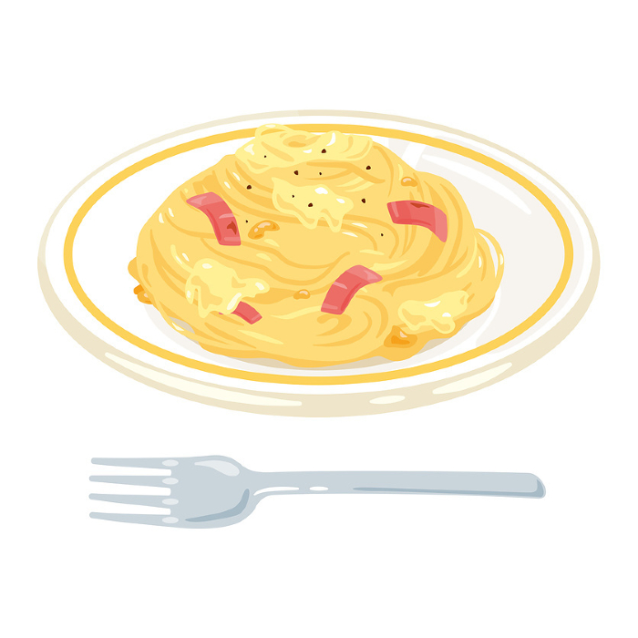 Carbonara pasta served on a plate