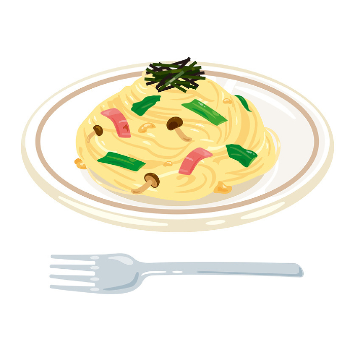 Japanese pasta served on a plate