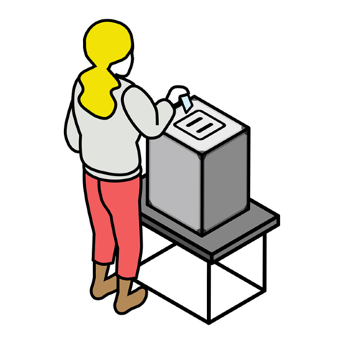 Voting Women Isometric Back view