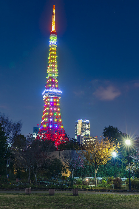 Tokyo Tower under special lighting