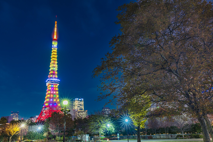 Tokyo Tower under special lighting