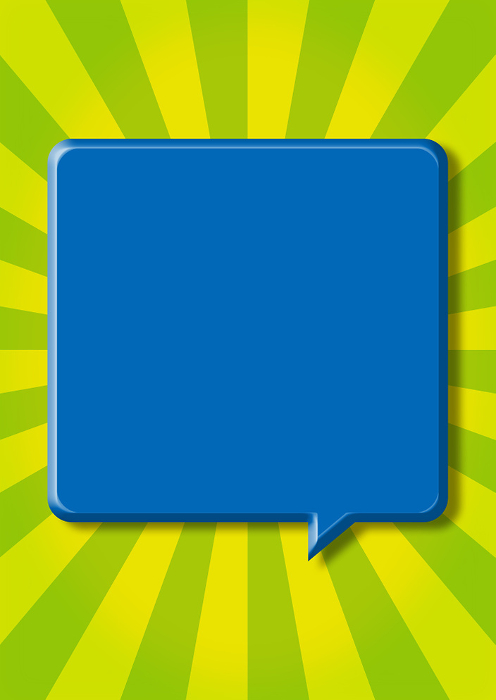 Background image of a three-dimensional speech balloon