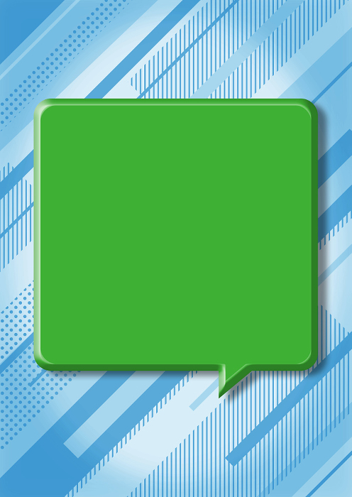 Background image of a three-dimensional speech bubble