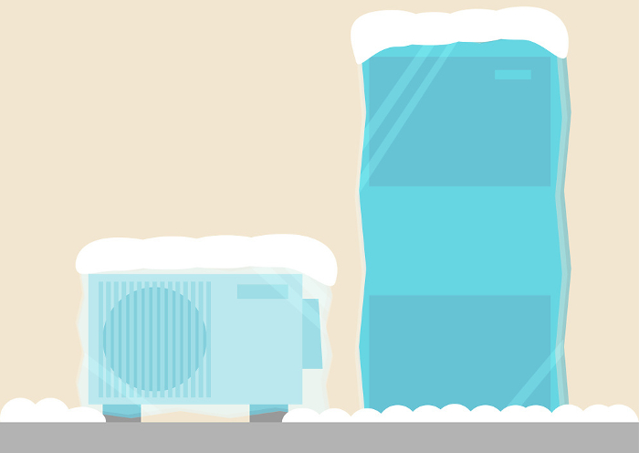 Image of a frozen water heater.