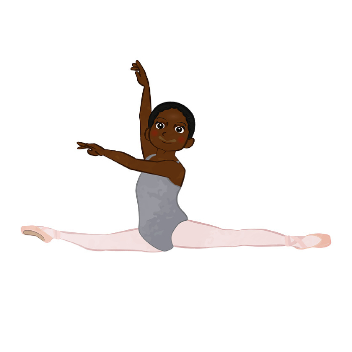 Girl taking basic ballet grande jute jump lesson 02
