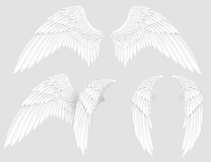 Vector White Wings Peace Love Angels God Goddess
