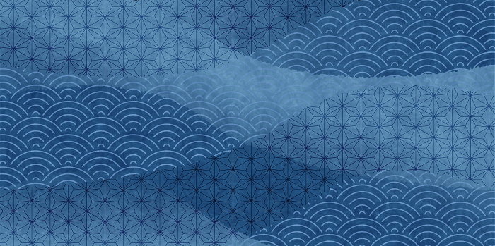 Japanese Pattern Blue Background