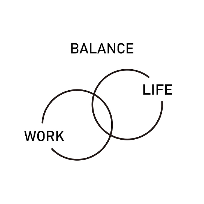 Icons representing work-life balance