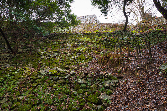 Takatori Castle, Nara Prefecture: Stone wall of the seven wells
