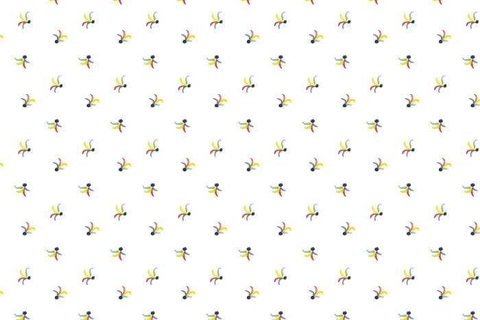 Background pattern with a row of feathers from a Japanese plaything, the hakoita (shuttlecock)