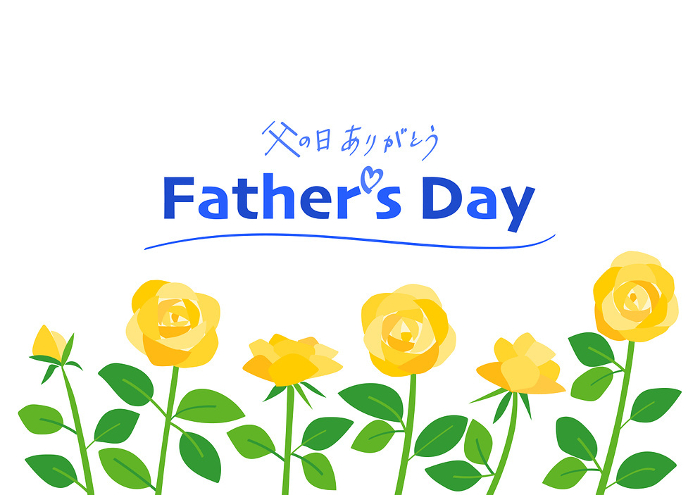 Father's Day yellow roses vector illustration