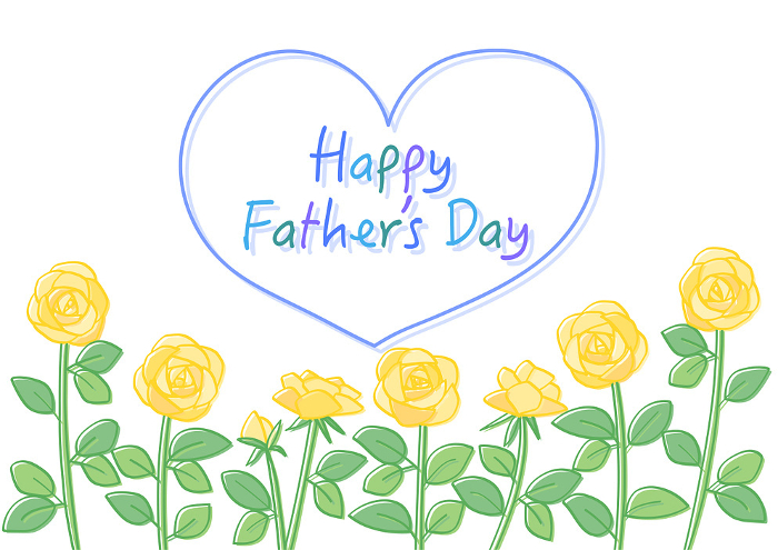 Clip art of yellow roses and hearts for Father's Day
