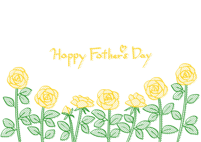 Clip art of yellow roses for Father's Day(dot pattern)