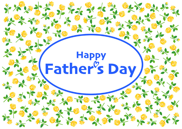 Father's Day Yellow Roses Flower Pattern Clipart