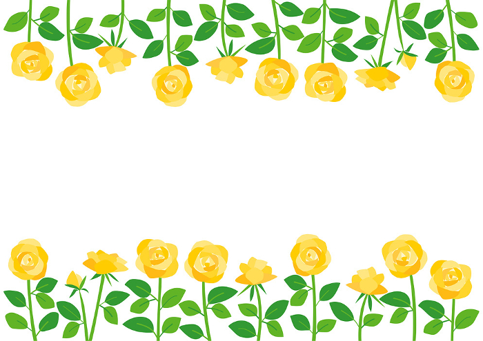 Clip art of yellow rose frame