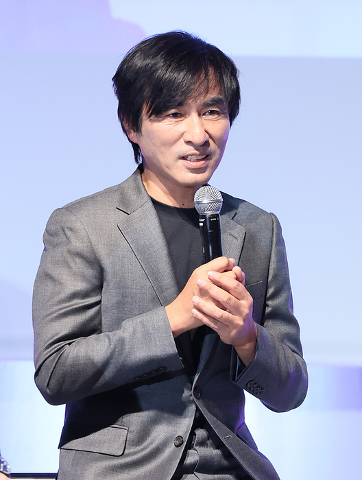 One year to go event of the Expo 2025 Osaka, Kansai is held April 13, 2024, Tokyo, Japan   Japanese animation director Shoji Kawamori who is a director for the signature pavilions of the Expo 2025 Osaka, Kansai attends the one year to go event for the Expo 2025 Osaka, Kansai in Tokyo on Saturday, April 13, 2024. Expo organizer unveiled official uniforms.    photo by Yoshio Tsunoda AFLO 
