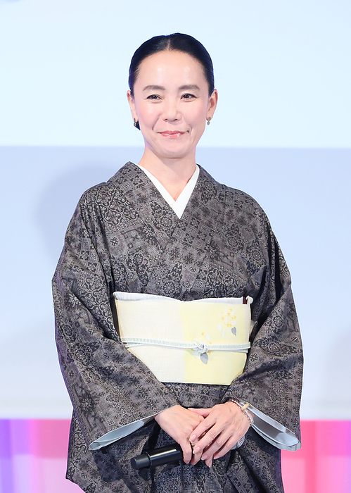 One year to go event of the Expo 2025 Osaka, Kansai is held April 13, 2024, Tokyo, Japan   Japanese film director Naomi Kawase who is a director for the signature pavilions of the Expo 2025 Osaka, Kansai attends the one year to go event for the Expo 2025 Osaka, Kansai in Tokyo on Saturday, April 13, 2024. Expo organizer unveiled official uniforms.    photo by Yoshio Tsunoda AFLO 