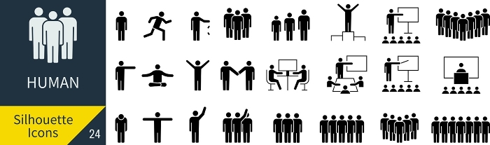 Vector people silhouette icon set
