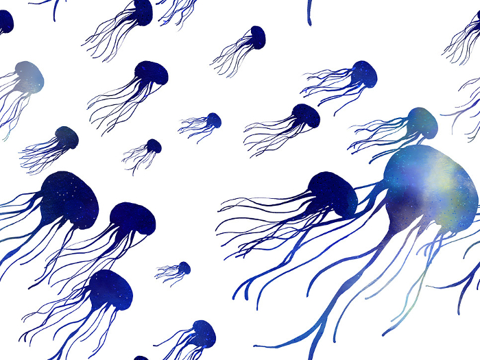 Illustration of a space-inspired jellyfish.