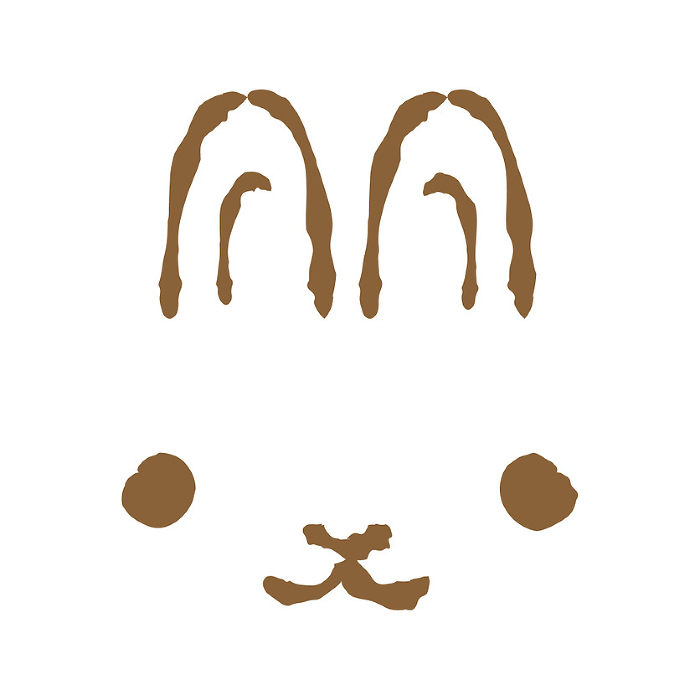 Simple and cute rabbit face (front)