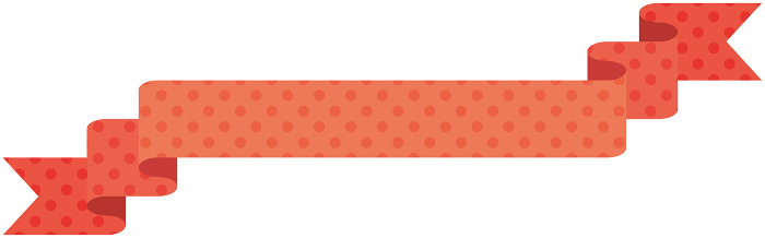 Illustration of simple ribbon with dot pattern single 8 (red)