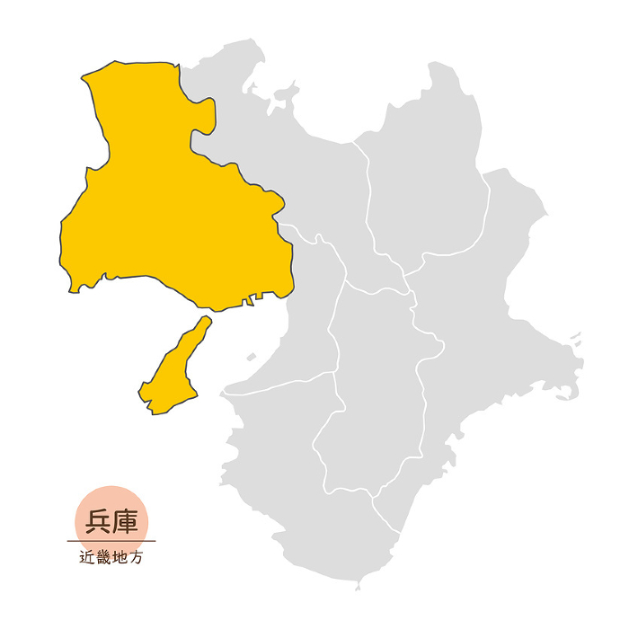 Map of Hyogo Prefecture, Kinki Region, Hyogo Prefecture, Icons