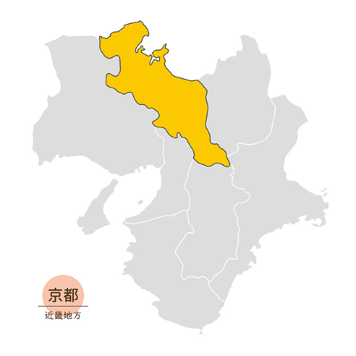 Kyoto Prefecture, Kinki Region, Japan Map, Icons