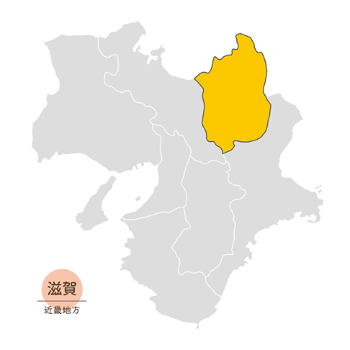 Map of Shiga Prefecture, Shiga Prefecture in the Kinki Region, Icons