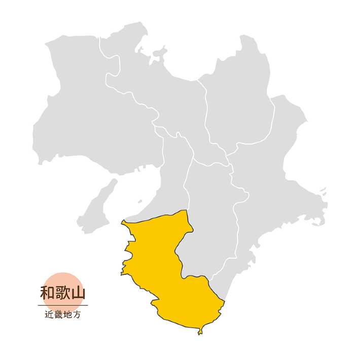 Map of Wakayama Prefecture, Kinki Region, Wakayama Prefecture, Icons