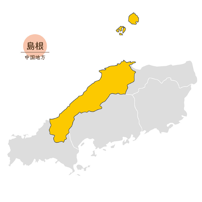 Shimane Prefecture, Chugoku Region, Japan Map, Icons