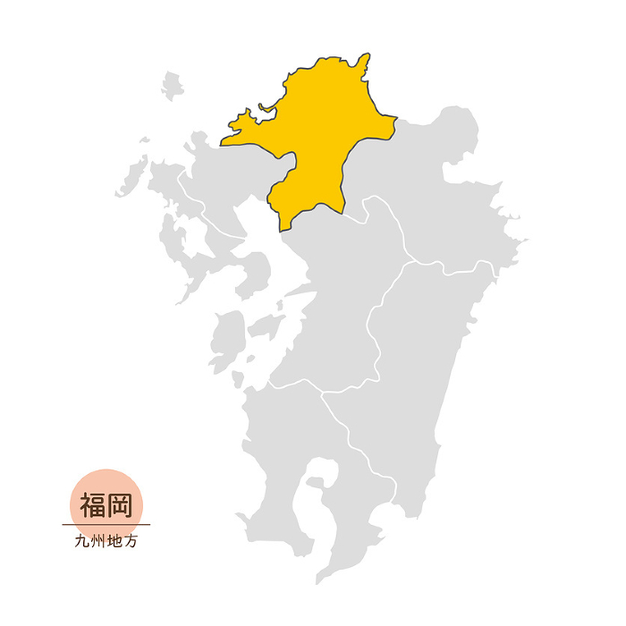 Fukuoka Prefecture, Kyushu Region, Fukuoka Prefecture Map, Icons