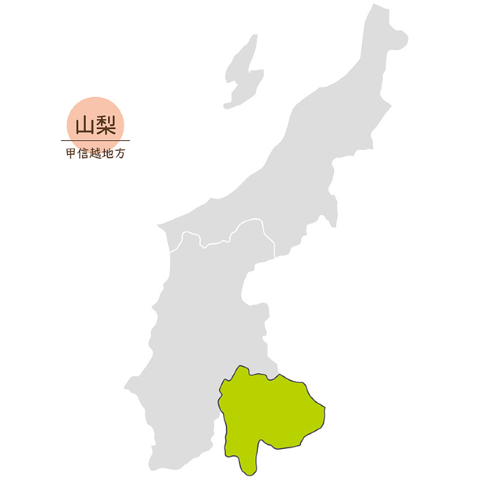 Map of Yamanashi Prefecture, Yamanashi Prefecture in Koshinetsu Region, Icons