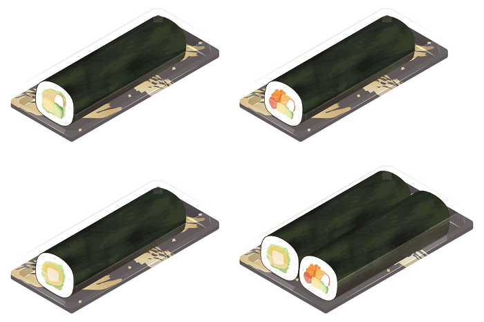 Sushi roll set in a pack