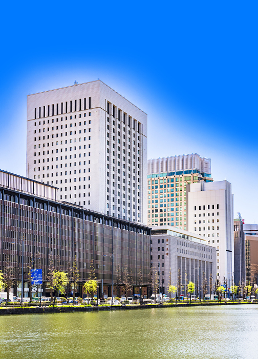 The Imperial Theatre and Dai-ichi Life Insurance Hibiya First Head Office Building on Hibiya Street (Tokyo landscapes)