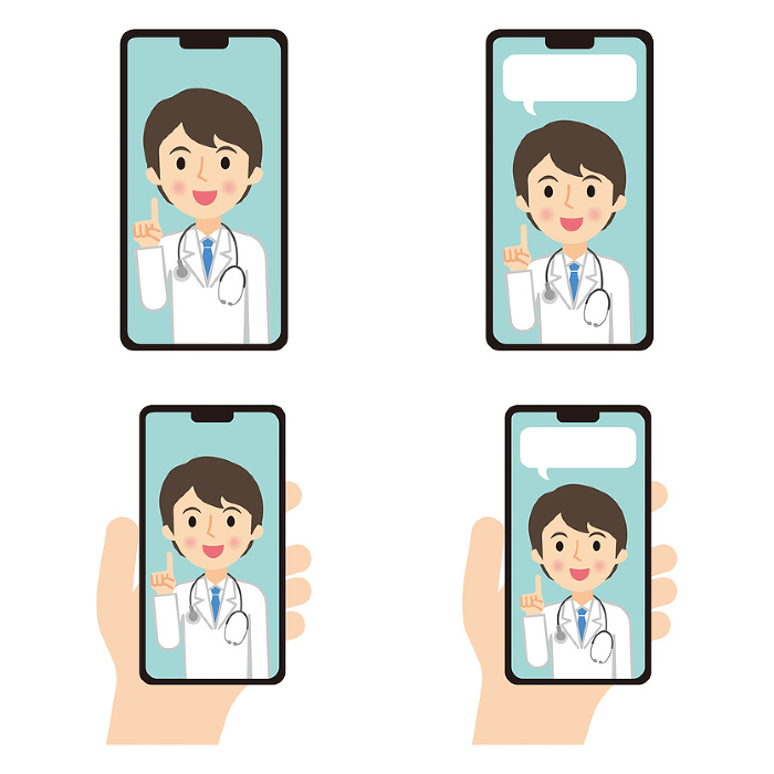 Online medical service Smartphone screen set