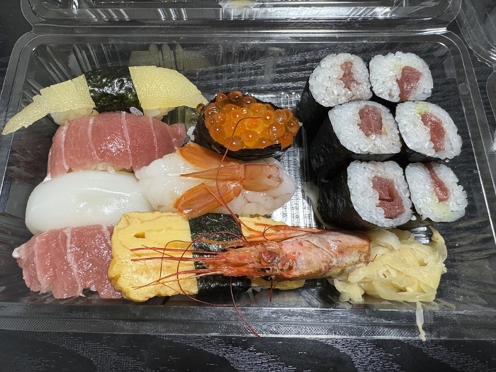 Take-out sushi from a thriving restaurant