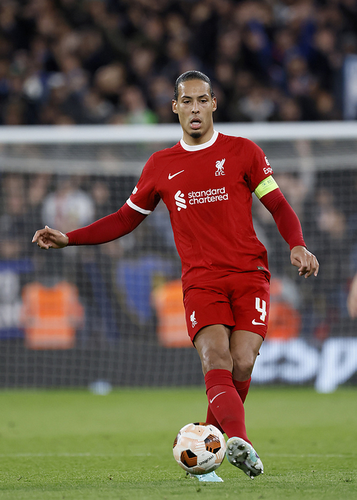 Liverpool FC v Atalanta: Quarter Final First Leg   UEFA Europa League 2023 24 Virgil van Dijk of Liverpool passing the ball during the UEFA Europa League 2023 24 Quarter Final first leg match between Liverpool FC and Atalanta at Anfield on April 11, 2024 in Liverpool, England.   WARNING  This Photograph May Only Be Used For Newspaper And Or Magazine Editorial Purposes. May Not Be Used For Publications Involving 1 player, 1 Club Or 1 Competition Without Written Authorisation From Football DataCo Ltd. For Any Queries, Please Contact Football DataCo Ltd on  44  0  207 864 9121